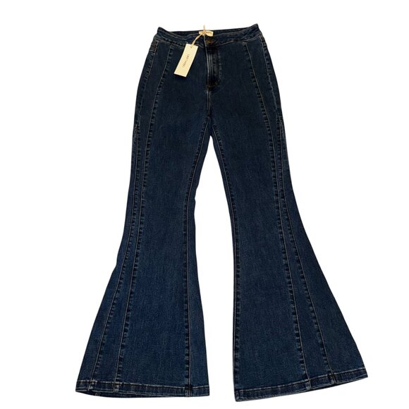 NWT DRIFTWOOD JEANS Medium Wash Veda X Harmony Flare Leg Jeans  Size 28 - Picture 4 of 14
